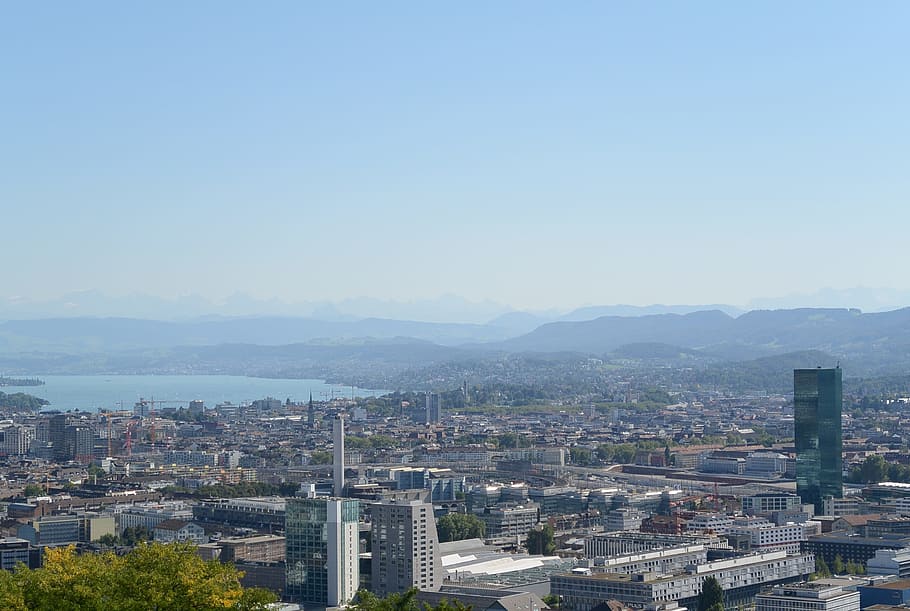 Zurich, City, Lake Zurich, Skyline, zurich, city, prime tower, switzerland, homes, arial view, architecture