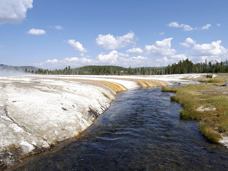 Yellowstone National Park, Wyoming, Usa, landscape, scenery, tourist attraction, erosion, river, geyser, nature