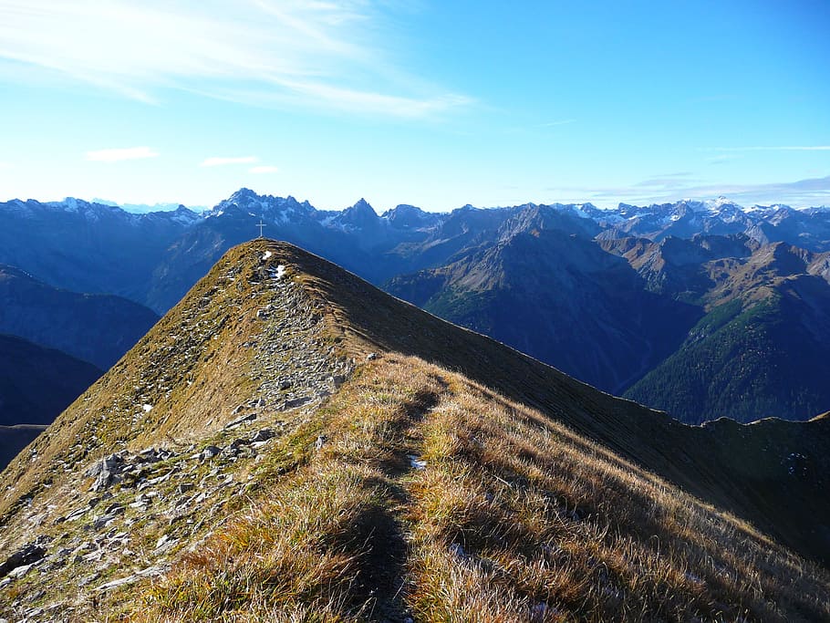 alps, bschlaber kreuzspitze, tickled, mountain, scenics - nature, sky, mountain range, beauty in nature, landscape, environment