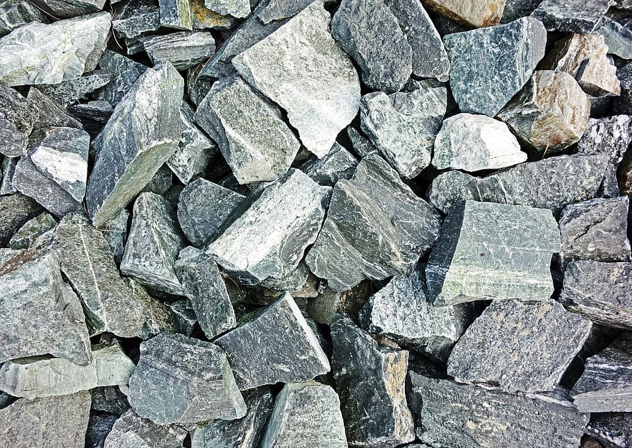 pila, gris, piedra, piedras, triturado, roca, construcción, grava, material, granito