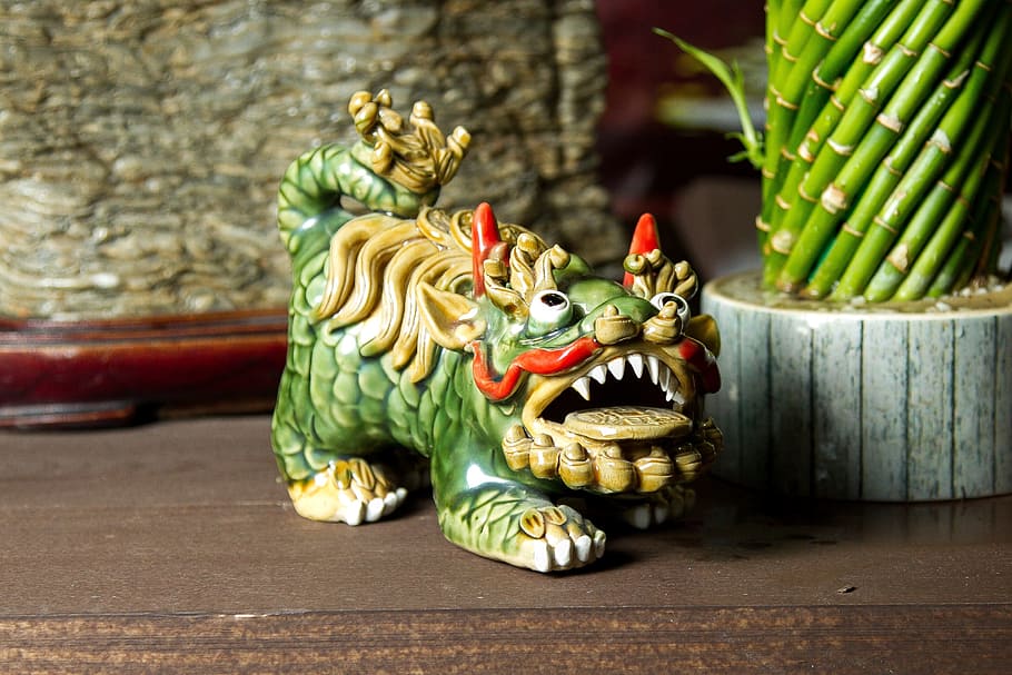 dragon, japan, green dragon, golden dragon, sculpture, representation, animal representation, art and craft, animal, statue