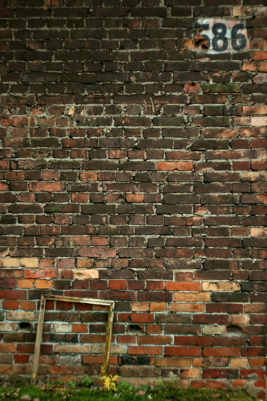 wall, brick, construction, building, number, old, backgrounds, wall - Building Feature, brick Wall, red
