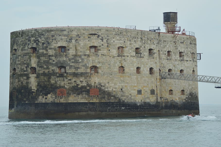 charente, fort boyard, charente-maritime, paisaje, fortificación, francia, la rochelle, mar, agua, castillo