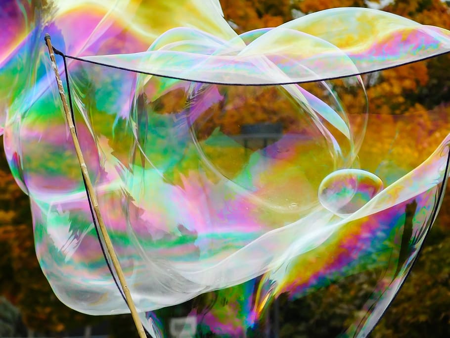 soap bubble, bubble, flying, float, ease, colorful, rainbow colors, movement, weightless, farbenspiel