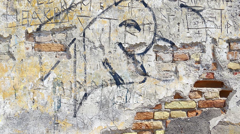 壁, デュシア湖, 碑文, テキスト, レンガ, レンガの壁, 色, textura, テクスチャ, 家の壁