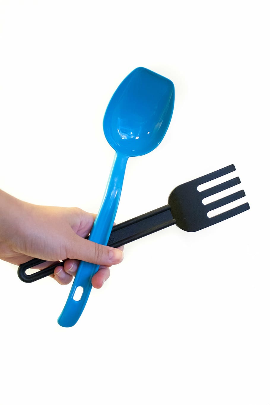 hand, kitchen equipment, scoop, fork, cooking, cook, bake, cut-out, on a white background, kitchen Utensil