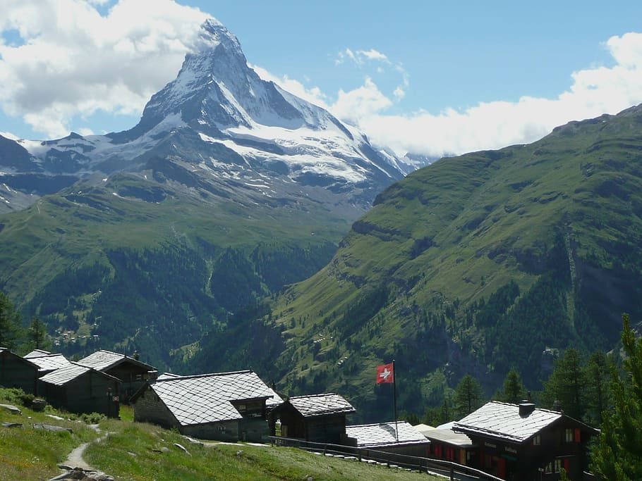 matterhorn, mountain, alps, landscape, alpine, panorama, scenery, adventure, landmark, snow