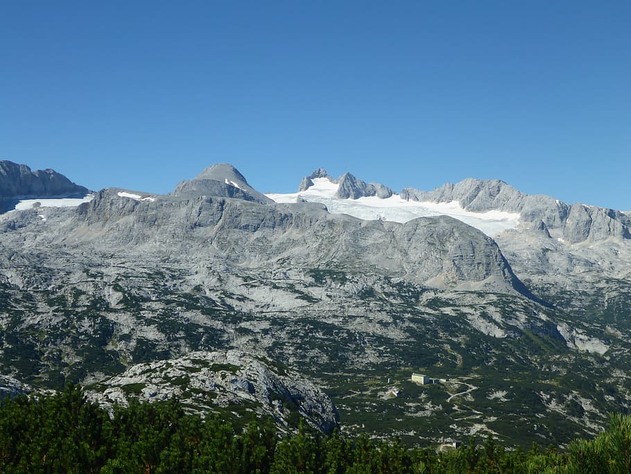 mountain landscape, austria, dachstein, nature, mountains, outlook, glacier, rock, mountain, sky