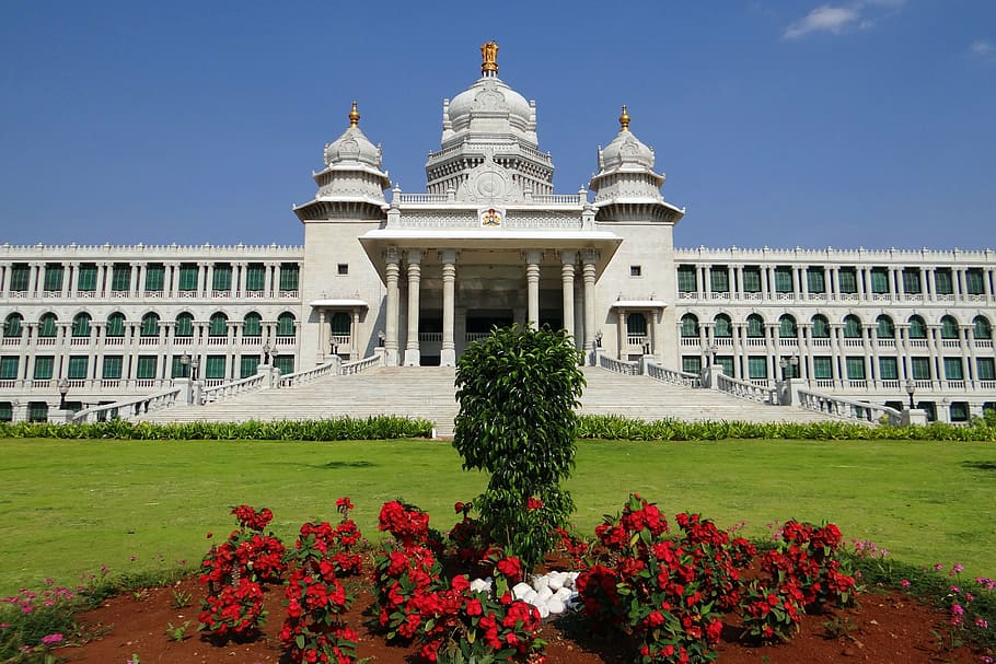 suvarna vidhana soudha, belgaum, legislative building, architecture, karnataka, building, legislature, india, building exterior, plant