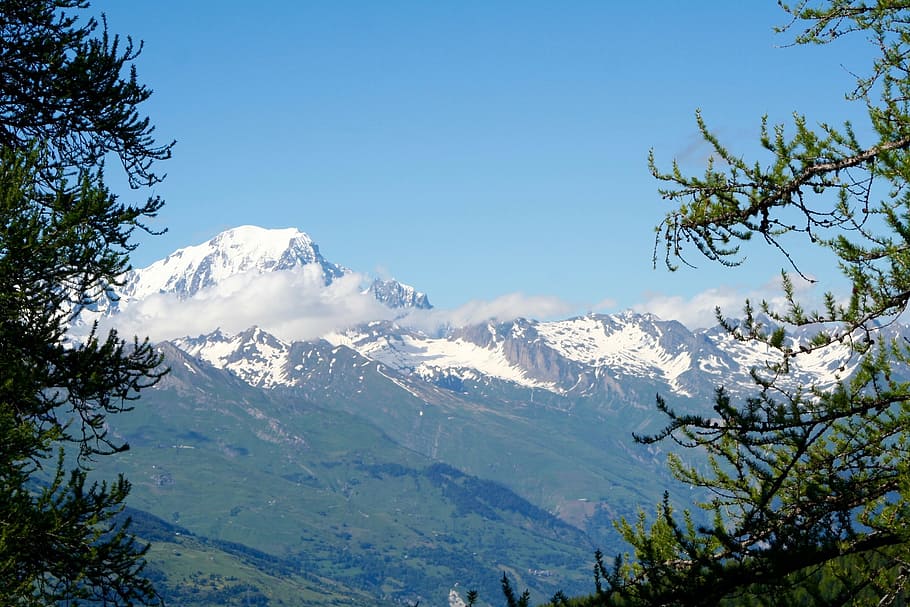 mont blanc, savoie, mountains, mont blanc massif, landscape, haute-savoie, alps, mountain, snow, cold temperature