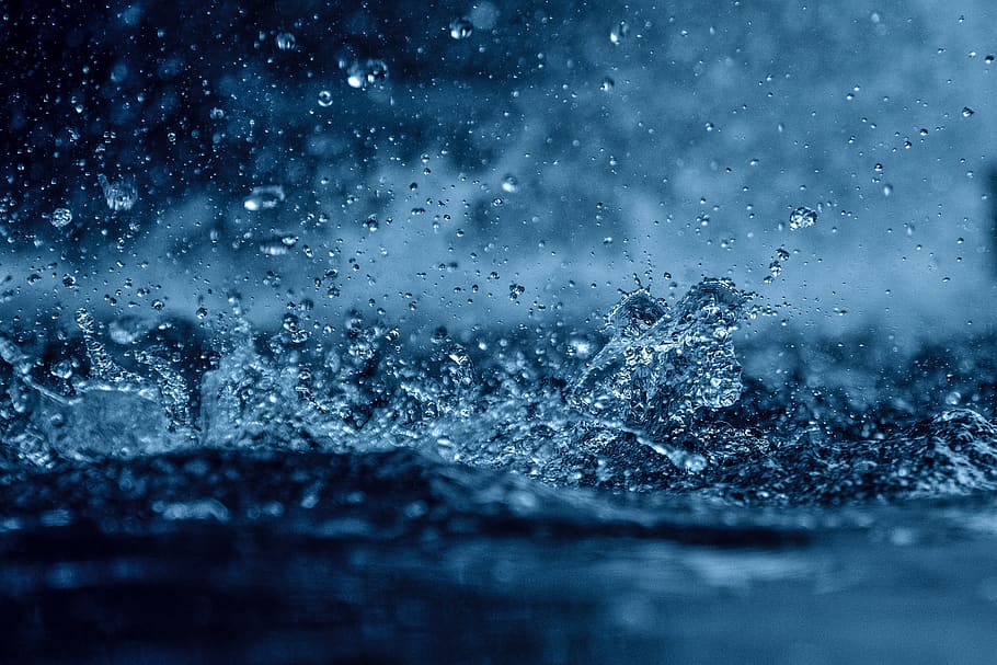 drip, water, inject, fresh, blue, droplets, background, wet, drop, rain