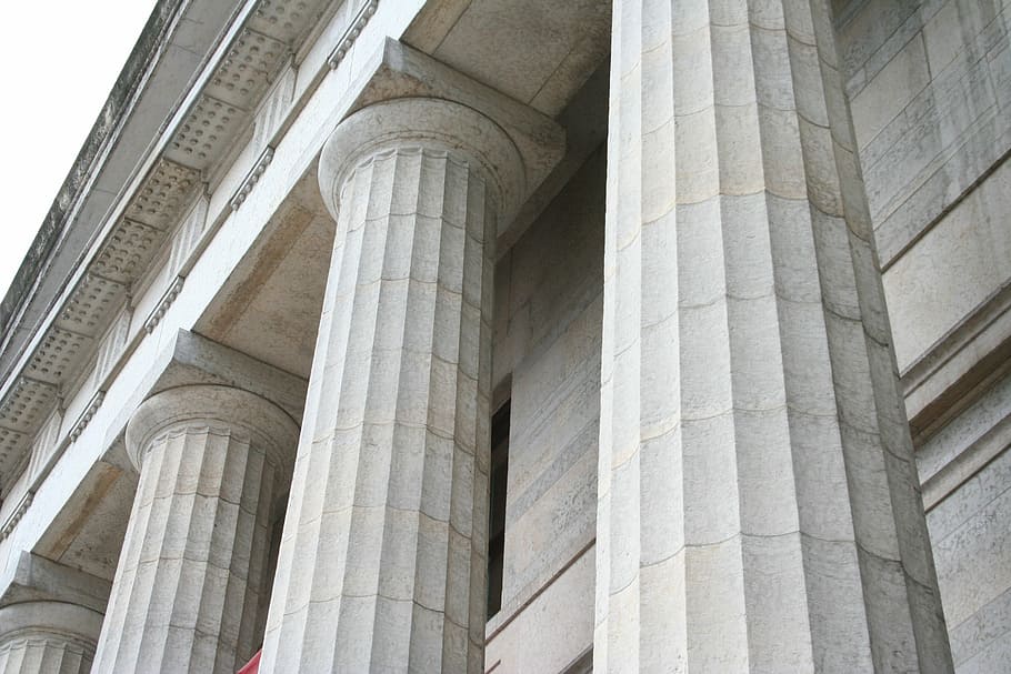 Columns, Washington, Congress, architectural column, architecture, history, courthouse, built structure, legal system, low angle view