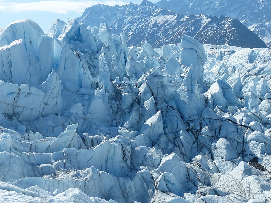 mountain, covered, ice, glacier, nature, blue, alaska, winter, outdoor, frozen