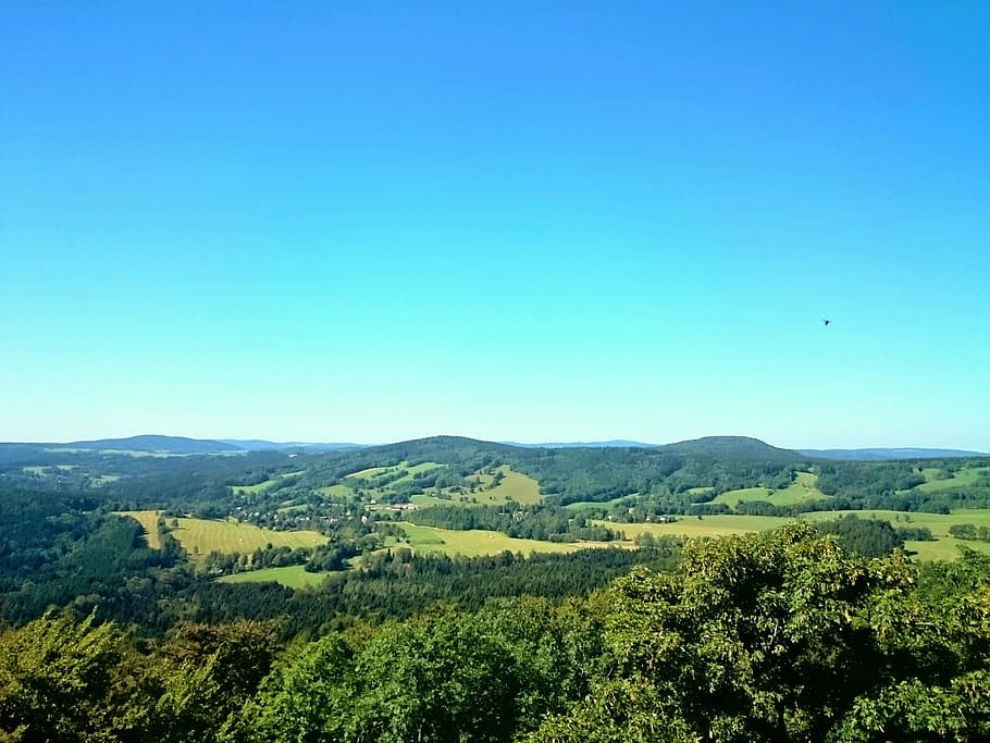 チェコスイス, チェコサクソンスイス, 旅行, 緑, 風景, 自然, ビュー, パノラマ, 青い空, チェコ共和国