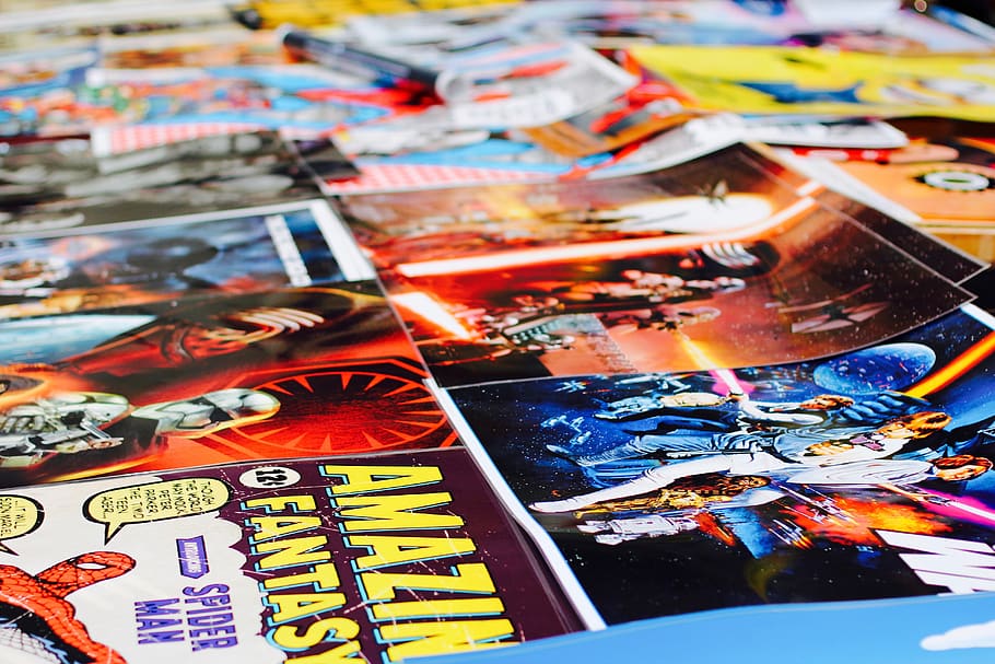 folders, comiccon, dortmund, fair, comic, figures, spiderman, event, convention, magazine