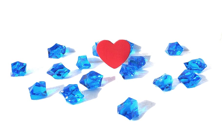 Azul, joyas, blanco, superficie, madre, mamá, 10, rojo, corazón, amor