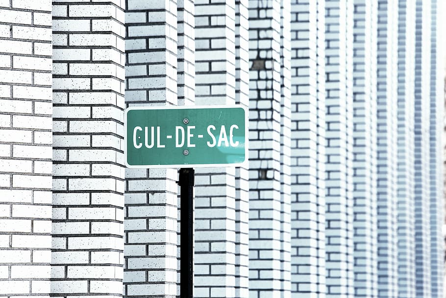 cul-de-sac road signage, architectural, photography, cul, de, sac, signage, cul-de-sac, street sign, white