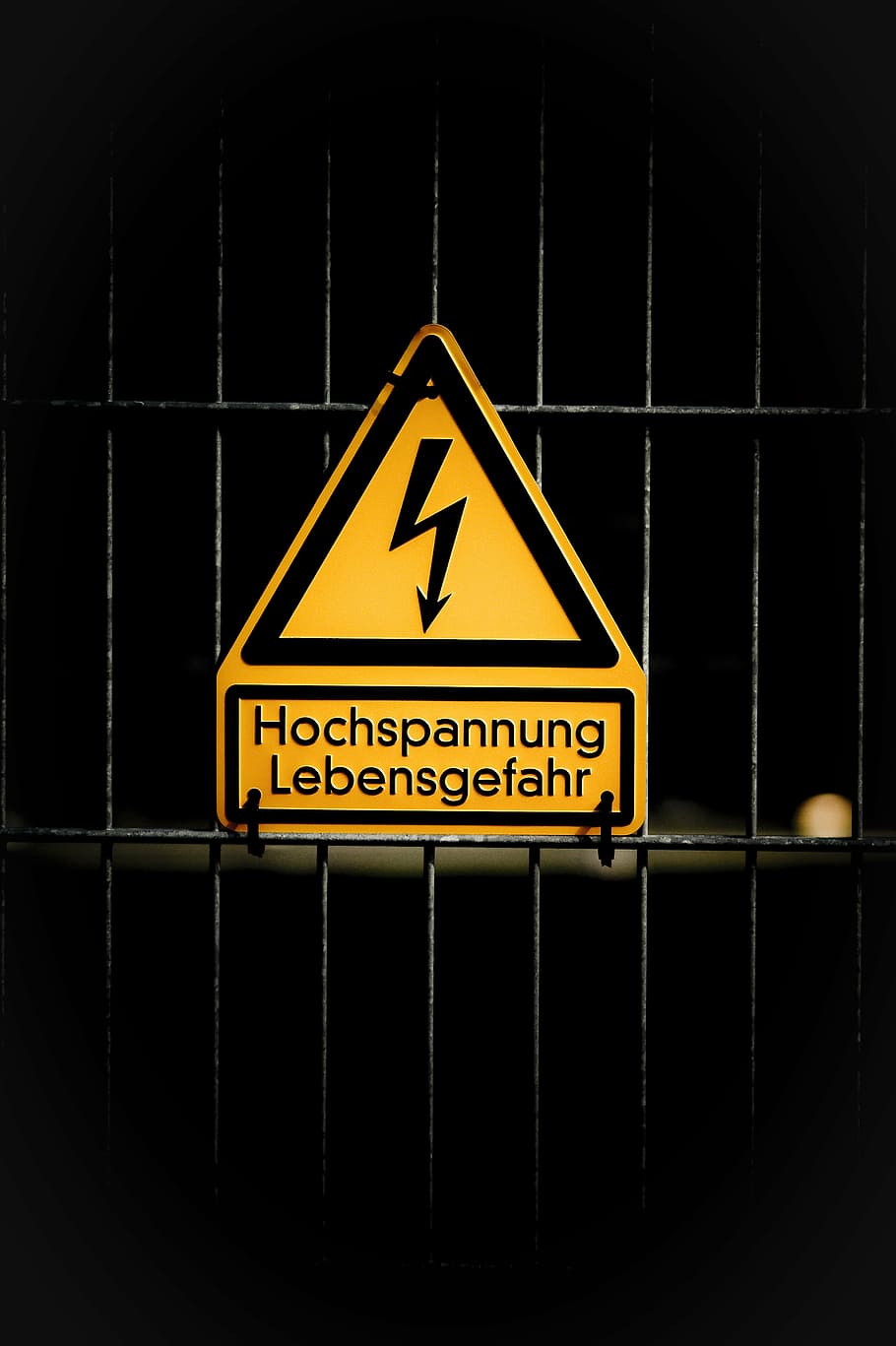 high voltage, danger of death, warning, current, yellow, voltage, sign, communication, warning sign, text