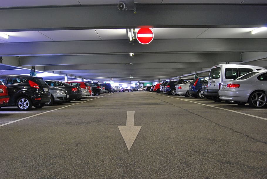 parking lot, parking, one way, car parking, traffic, road, parking garage, garage, transportation, car