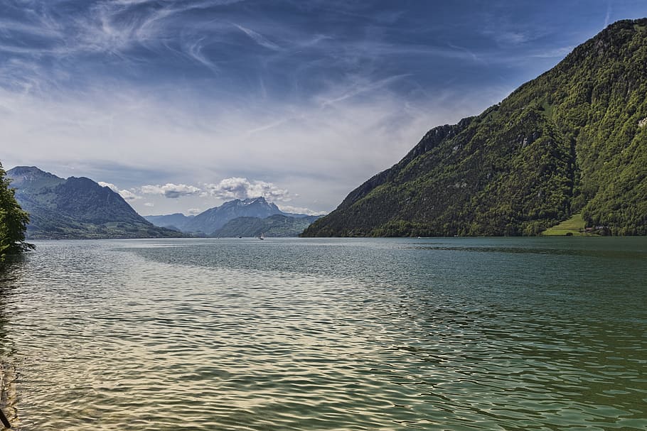 湖, 風景, uri, ルツェルン湖地域, föhnstimmung, 天気, 山, 風景-自然, 水, 自然の美しさ