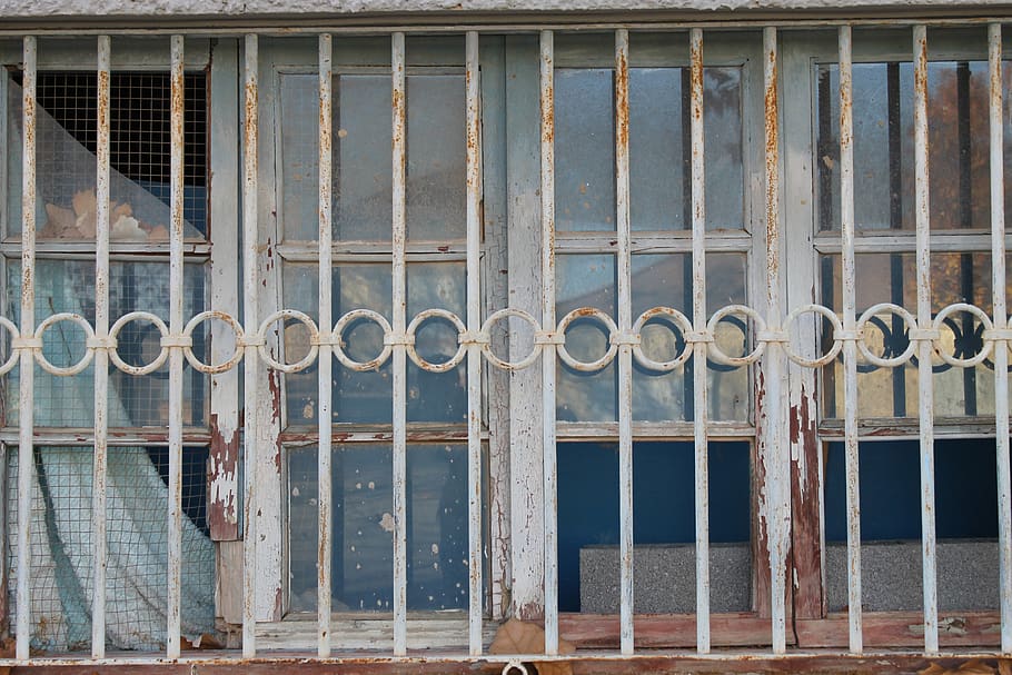 house, outside, window, rusty, steel, glass, screen, curtain, architecture, built structure