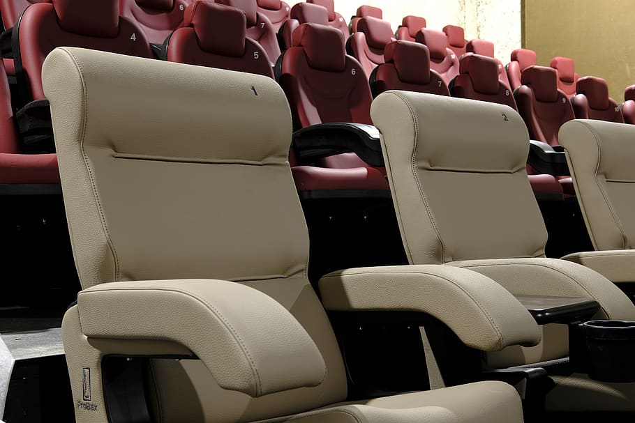 cinema, sit, chair, cinema hall, cinema chair, movie theater seats, seat, in a row, indoors, arrangement