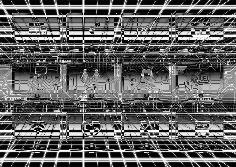 grey, metal frame illustration, Computer, Internet, Technology, Data, internet, technology, network, binary, one