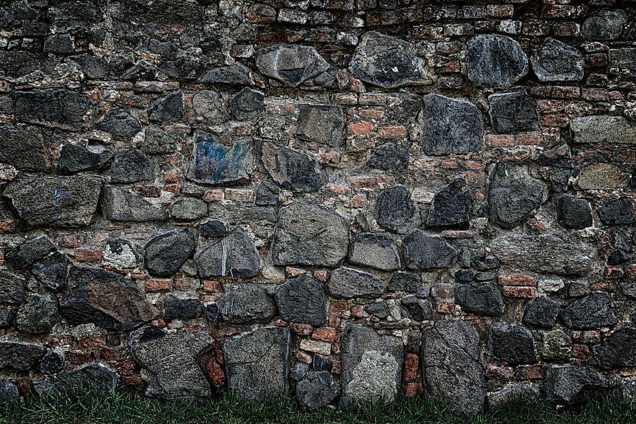 abu-abu, coklat, beton, dinding, bata, batu, latar belakang, tekstur, dinding batu, tua