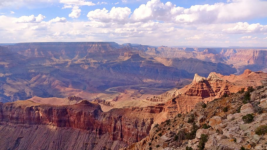 brown, canyon, daytime, sky, clouds, landscape, nature, grand Canyon National Park, arizona, uSA