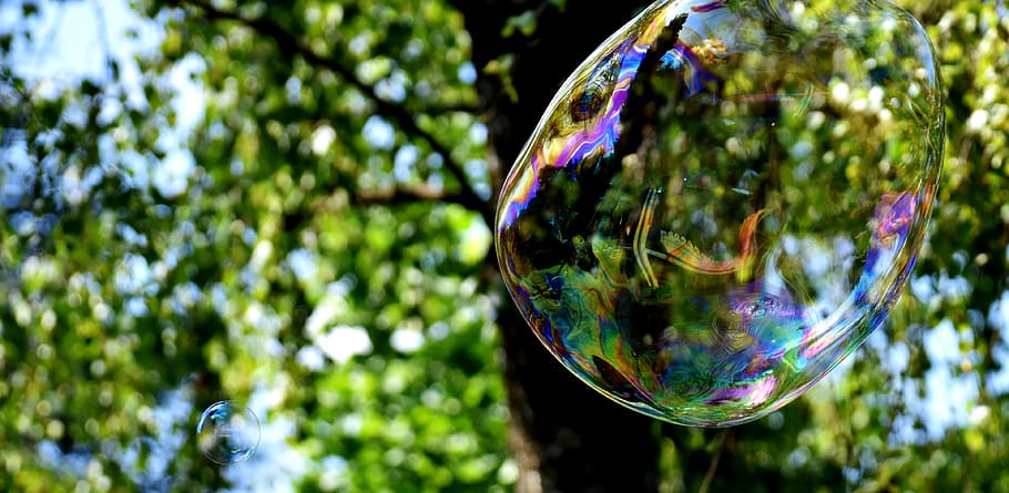 Gelembung Sabun, Besar, membuat gelembung sabun, wabbelig, warnawarni, air sabun, kesenangan, terbang, warna-warni, gelembung