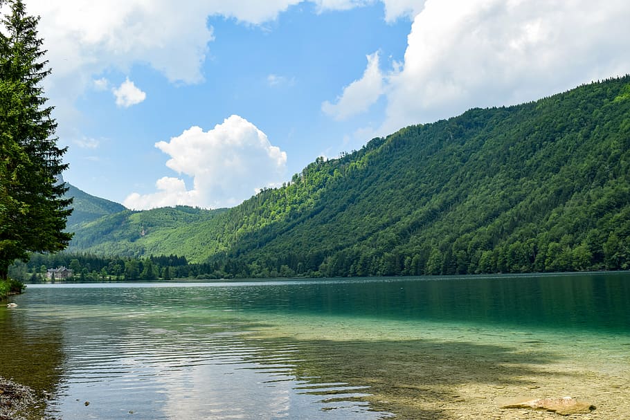 lake, hiking, clear water, mountains, hike, clear, water, idyllic, alpine, nature
