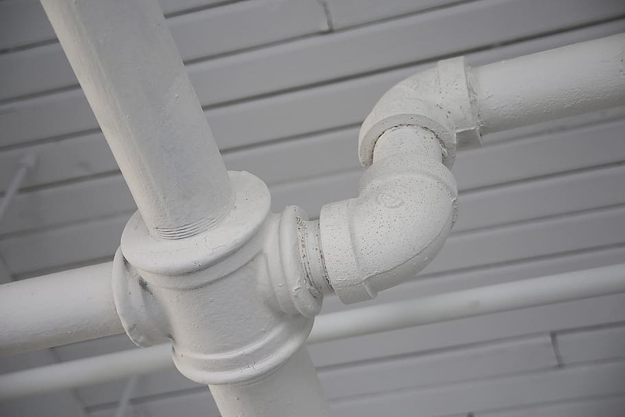 white, pipe, industrial, metal, pattern, close-up, architecture, connection, day, pipe - tube