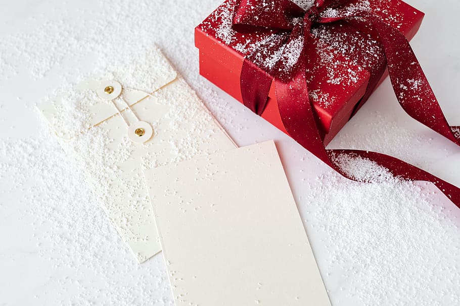 regalo de navidad, envoltura de regalos, caja de regalo, navidad, rojo, regalo, vacío, tarjeta, celebración, cinta