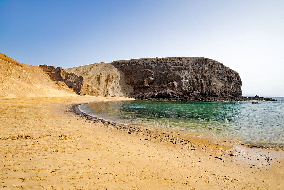 Playa del papagayo, Playa, Del, Papagayo, Lanzarote, Islas Canarias, España, África, mar, agua