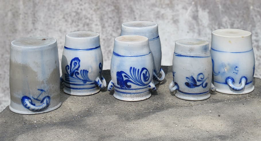 earthenware, pots, historically, ceramic, pot, painted, vintage, vessels, jugs, glaze