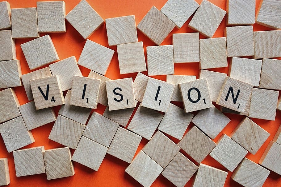 marrón, visión, madera, azulejo, misión, objetivo, negocios, estrategia, plan, comunicación