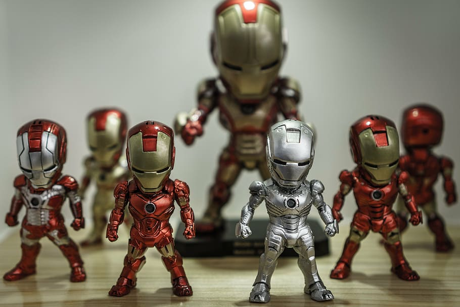 marvel, ironman figurine collection, iron man, super hero, toys, figures, play, action figure, cartoon, comic