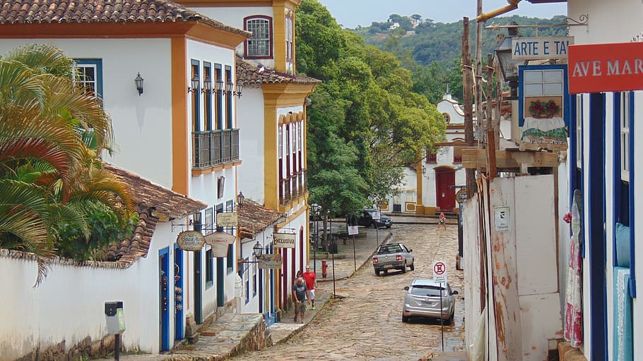 arquitectura, tiradentes, minas, calle, viaje, vista, ciudad histórica, camino, brasil, ciudad