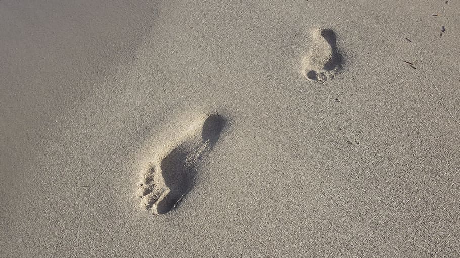 foot prints, sand, Cuba, Varadero, Beach, Footprints, leisure, destination, holiday, ocean