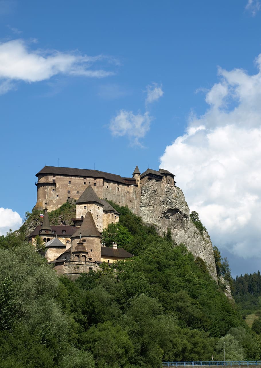 castle, slovakia, orava, built structure, sky, architecture, history, the past, low angle view, building exterior
