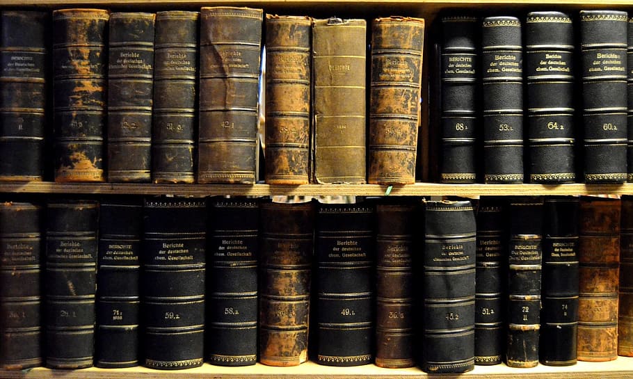 enciclopedia serie de libros, libros, antiguo, vintage, biblioteca, estanterías, degradado, conocimiento, literatura, edad