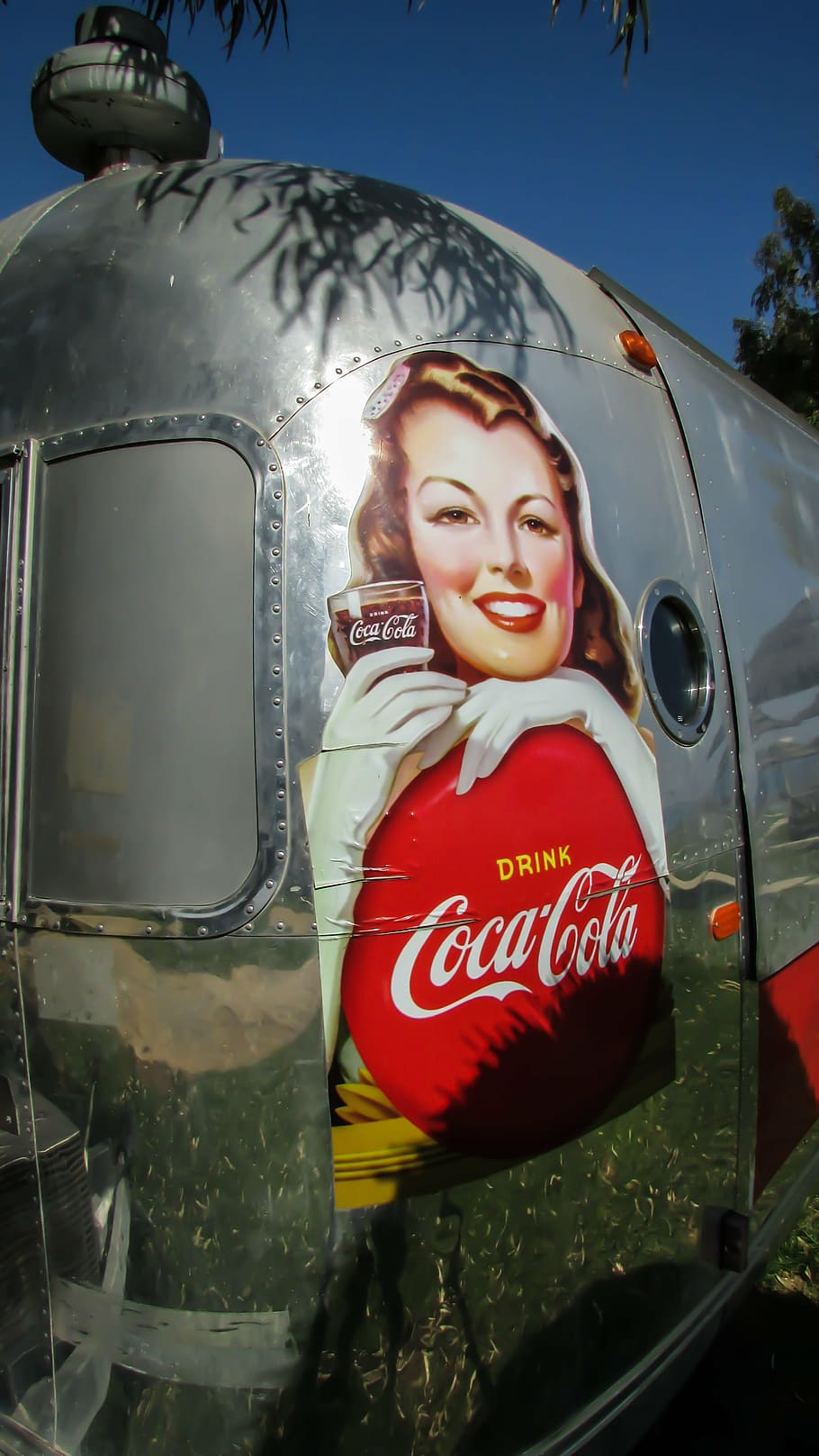 caravan, trailer, soda fountain, mobile, vintage, promotion, tourism, holiday, vacation, advertisment