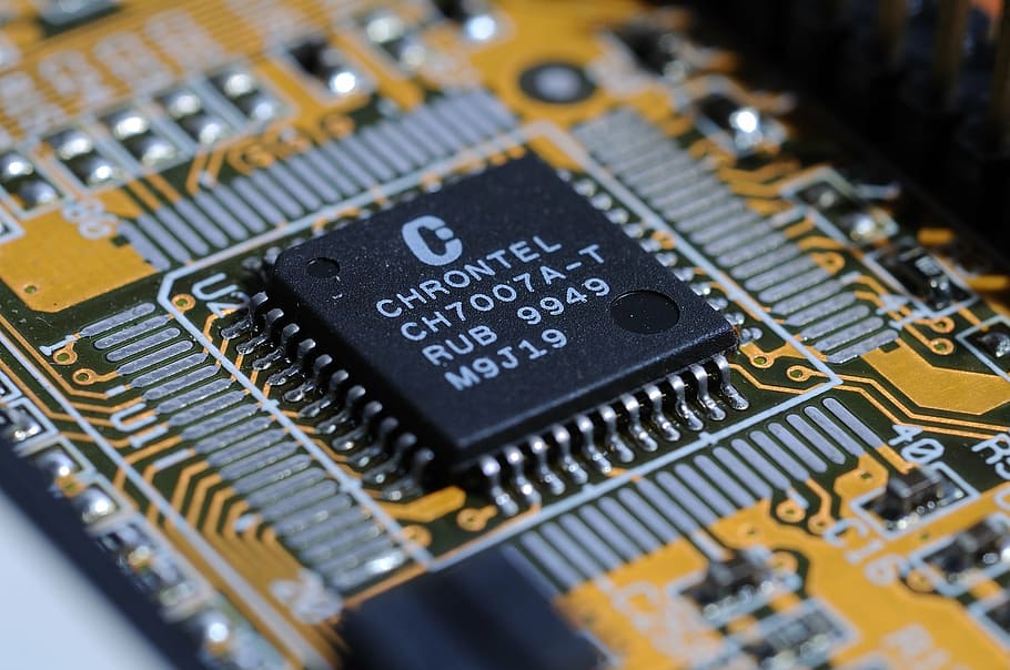 chrontel ch7007a chip, motherboard, technology, digital, hardware, microscheme, detail, circuit board, high-tech, processor board