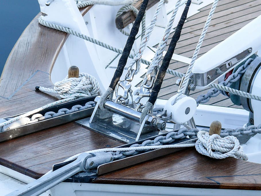 velero, accastillages, bote, cuerda, mar, cabrestante, polea, aparejo viejo, navegación, regata