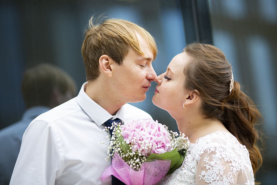 wedding, bride, woman, marriage, dress, the groom, people, flowers, bouquet, love