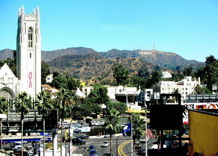 EUA, Califórnia, Los Angeles, Hollywood, igreja, exterior do edifício, estrutura construída, arquitetura, cidade, dia