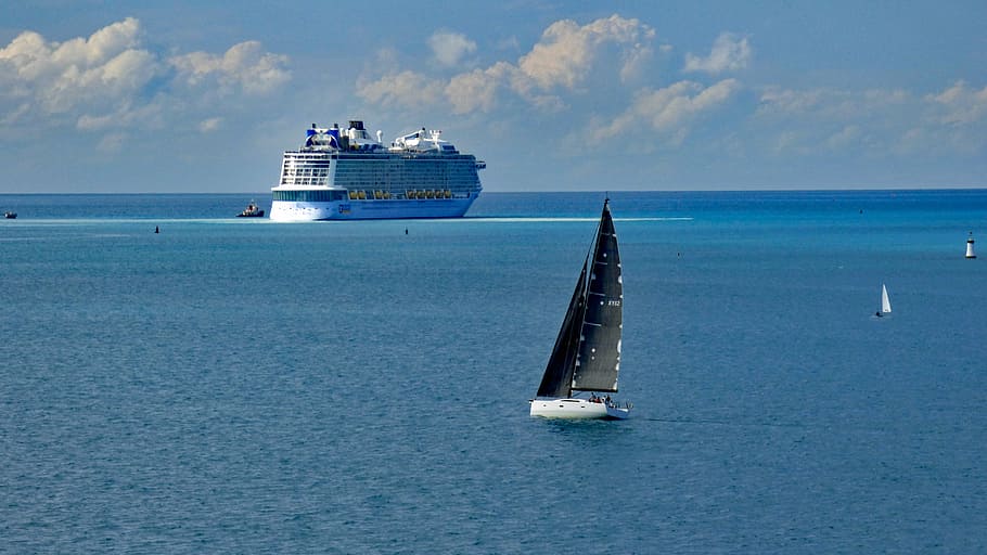 sailboat, cruise ship, travel, ocean, bermuda, cruising, yacht, nautical vessel, sea, transportation