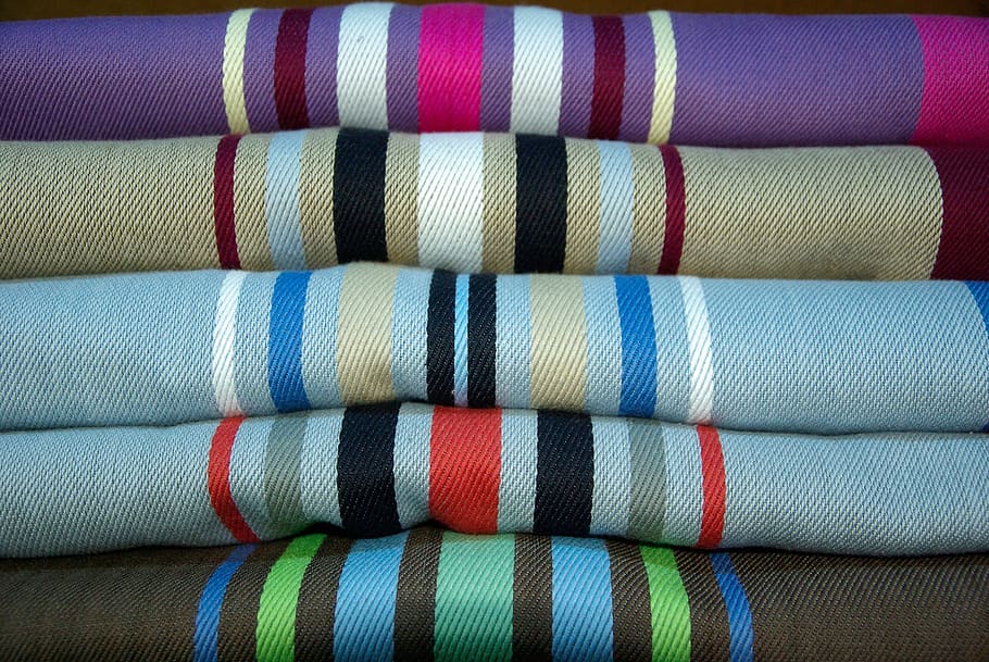 país basco, tecelagem, tecidos, panos de cozinha, linho, listrado, padrão, multicolorido, quadro completo, têxtil