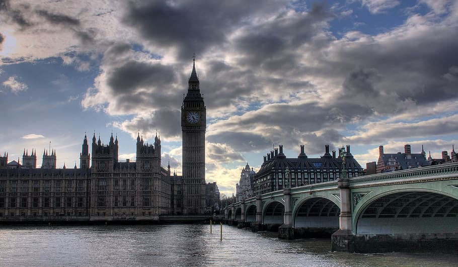 Elizabeth Tower, Londres, Westminster, Parlamento, puente, ciudad, Gran Bretaña, británico, torre, reloj