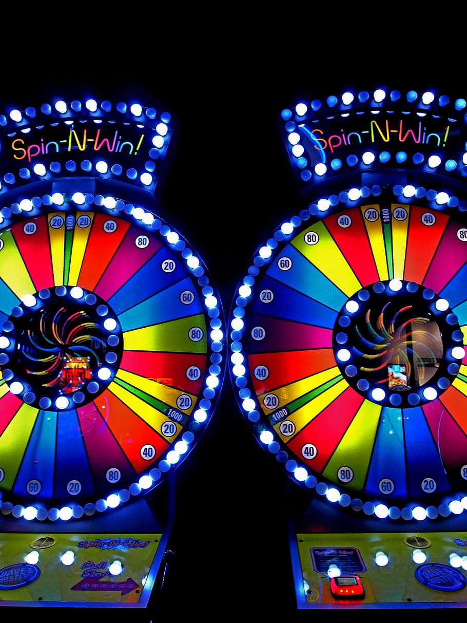 two, led, spinning, wheels, Slots, Casino, Slot Machine, Gambling, machine, vegas